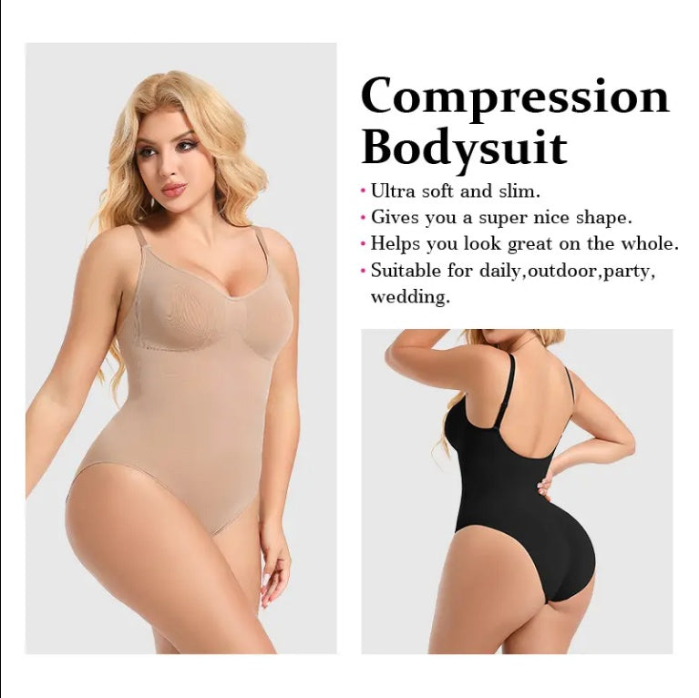 SEAMLESS One Piece Bodyshaper Ladies Shapewear Swimsuit Solid Color Stretch Full Bust Nylon Spandex Bodyshaper For Woman