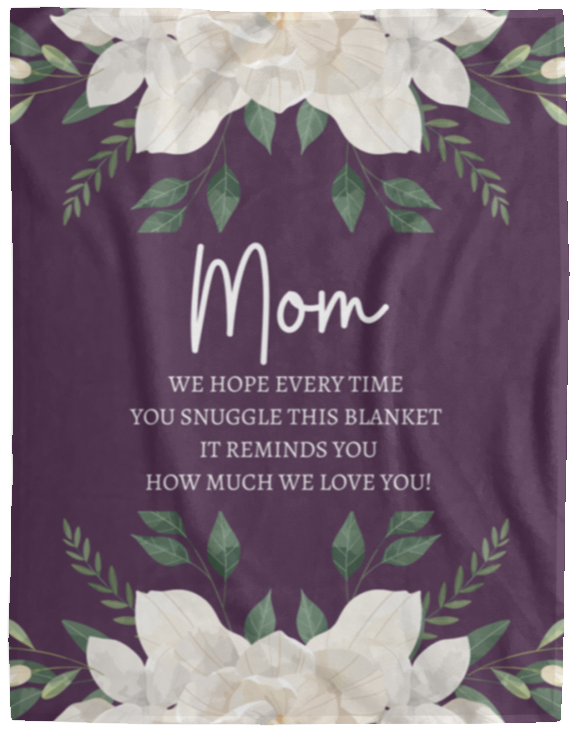 MOM FLEECE FLOWER BLANKET/ MOTHERS DAY