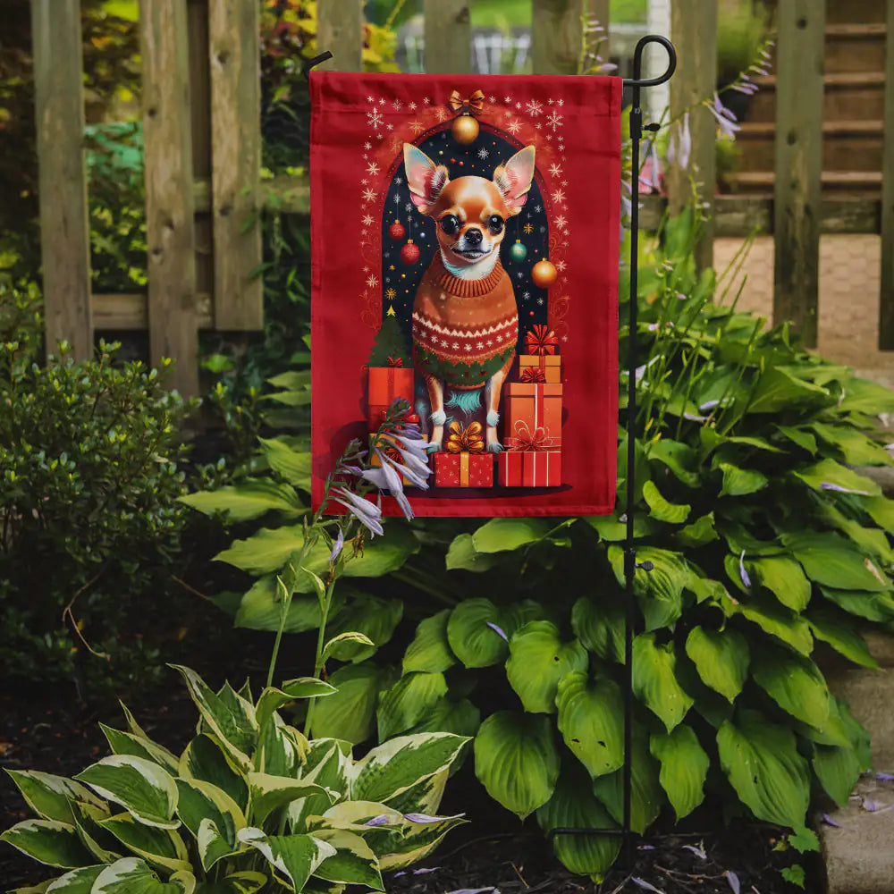 Chihuahua Holiday Christmas Garden Flag