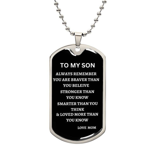 WHITE AND BLACK DOG TAG