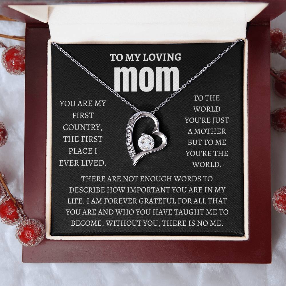 My Loving Mom Forever Love Necklace with Message Card