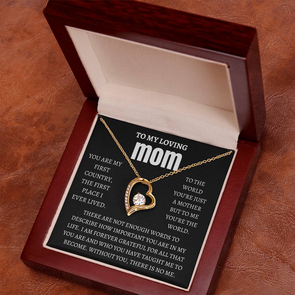 My Loving Mom Forever Love Necklace with Message Card