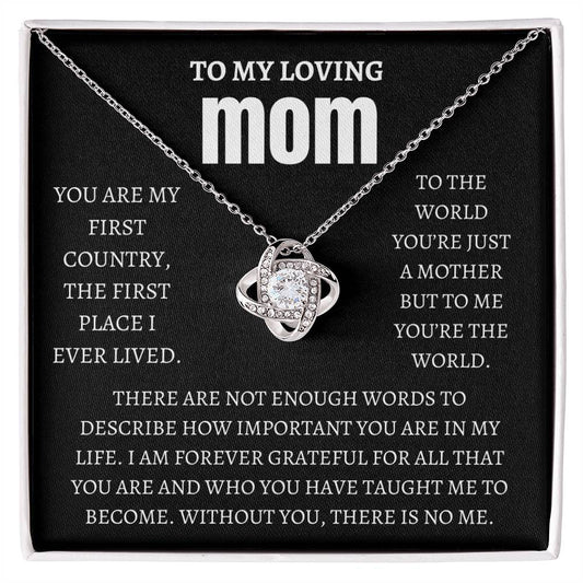 My Loving MOM Love Knot Necklace/ Mothers Day, Birthday