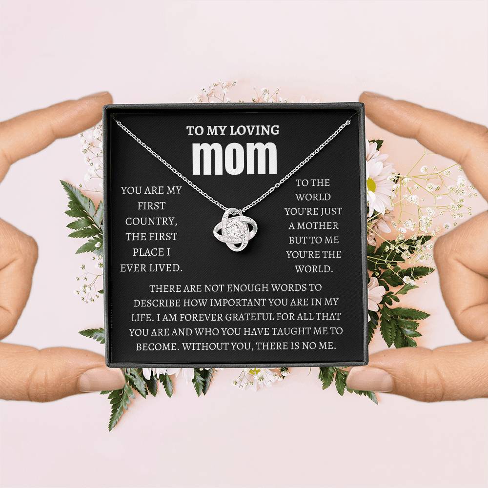 My Loving MOM Love Knot Necklace/ Mothers Day, Birthday