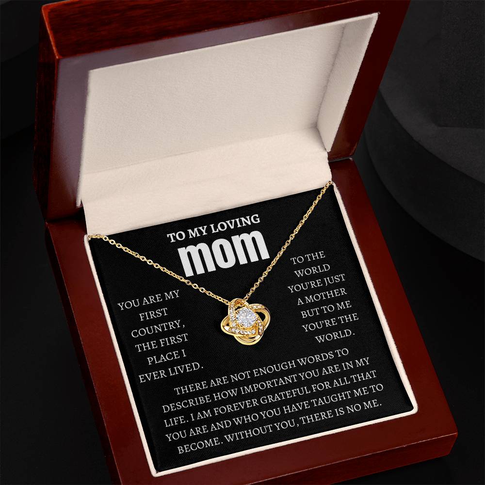 My Loving MOM Love Knot Necklace/ Mothers Day, Birthday