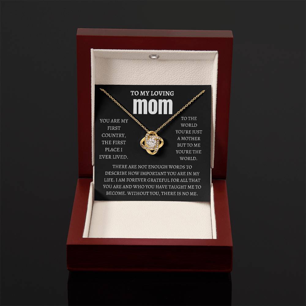 My Loving MOM Love Knot Necklace/ Mothers Day, Birthday