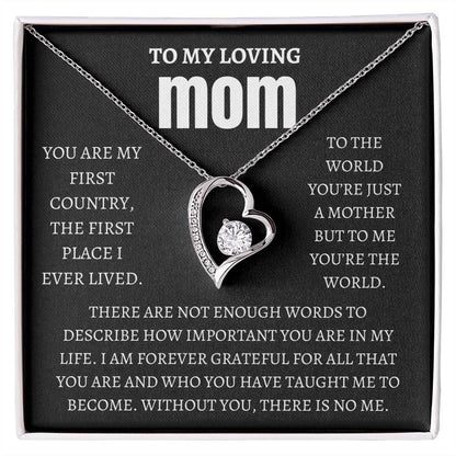 My Loving Mom Forever Love Necklace with Message Card