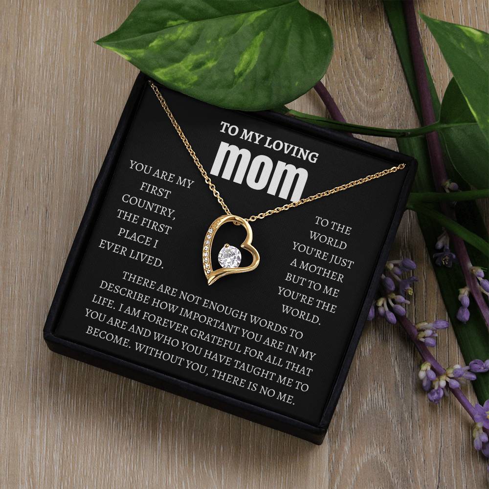 My Loving Mom Forever Love Necklace with Message Card