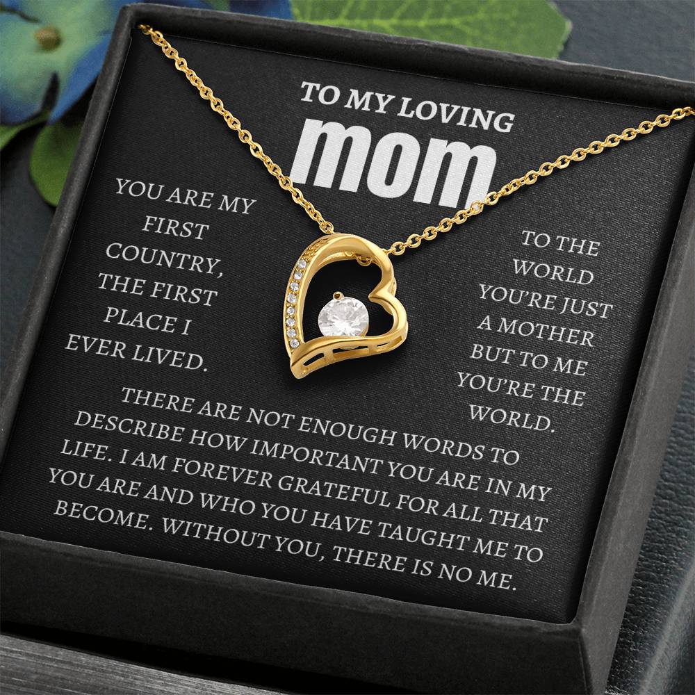 My Loving Mom Forever Love Necklace with Message Card