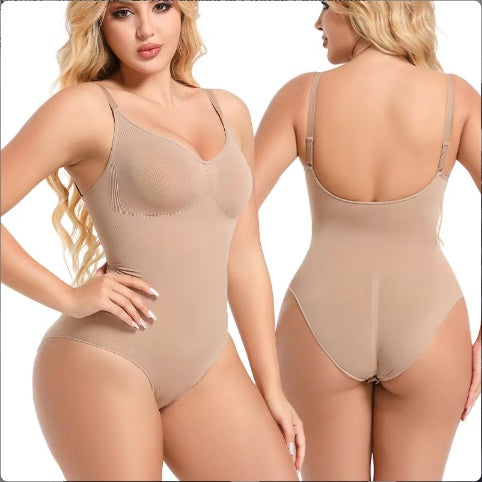 SEAMLESS One Piece Bodyshaper Ladies Shapewear Swimsuit Solid Color Stretch Full Bust Nylon Spandex Bodyshaper For Woman