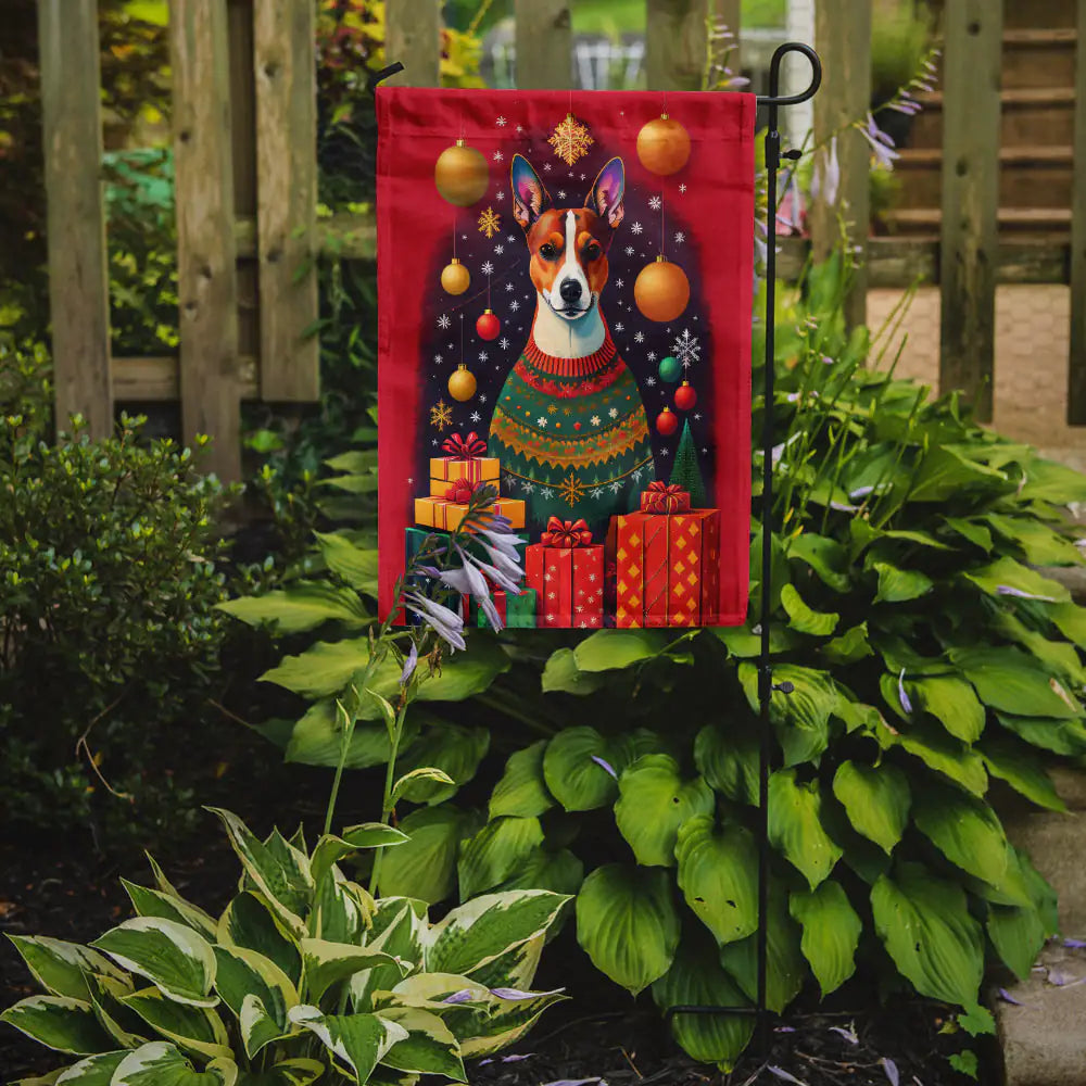 Basenji Holiday Christmas Garden Flag