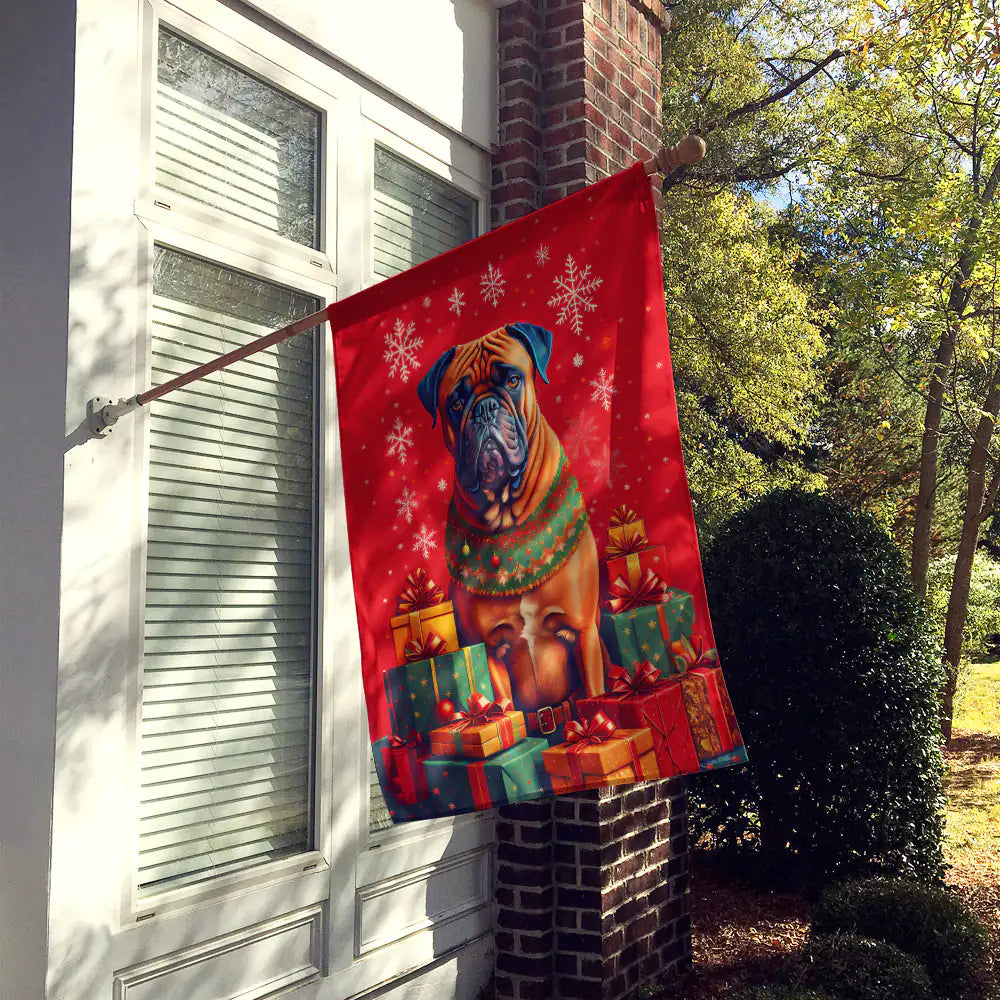 Bullmastiff Holiday Christmas House Flag