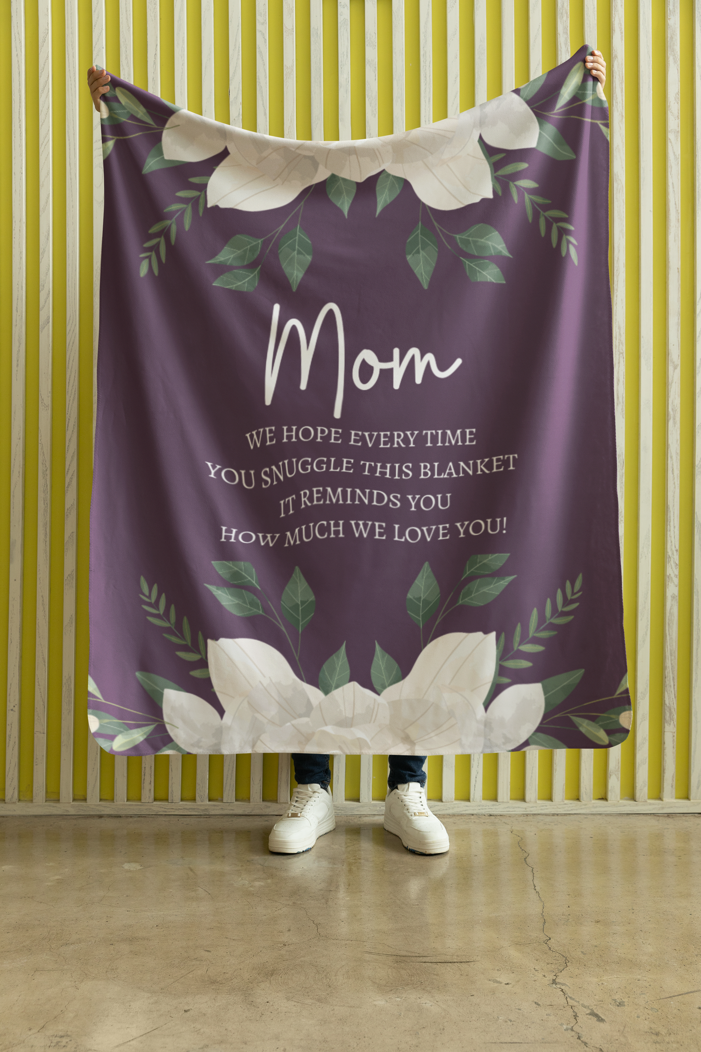 MOM FLEECE FLOWER BLANKET/ MOTHERS DAY